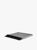 Grey Pure Wool Herringbone Fringed Scarf  Men