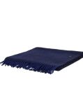 Blue Pure Wool Herringbone Fringed Scarf  Men