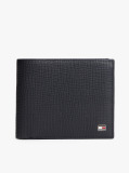 Blue Hilfiger Flag Leather Card And Coin Bifold Wallet  Men