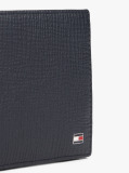 Blue Hilfiger Flag Leather Card And Coin Bifold Wallet  Men