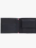 Blue Hilfiger Flag Leather Card And Coin Bifold Wallet  Men