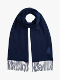 Blue TH Crest Fringed Scarf With Cashmere  Men