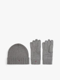 Grey Hilfiger Flag Beanie And Gloves Gift Set  Men