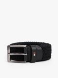 Black Braided Elastic Webbing Belt  Men