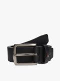 Black Denton Adjustable Textured Leather Belt  Men