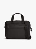 Black Metal Logo Laptop Bag  Men