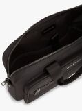Black Metal Logo Laptop Bag  Men