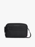 Black Metal Logo Crossbody Reporter Bag  Men