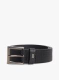 Black Flag Print Square Buckle Leather Belt  Men