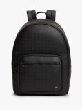 Black Embossed Flag Dome Backpack  Men