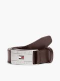 Brown Flag Plaque Leather Belt  Men