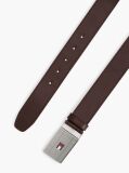 Brown Flag Plaque Leather Belt  Men