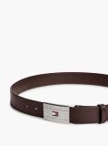 Brown Flag Plaque Leather Belt  Men
