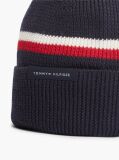 Blue Wool Blend Global Stripe Beanie  Men