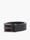 Black Casual Logo Leather Belt  Men
