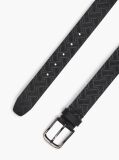 Black Flag Embossed Square Buckle Leather Belt  Men