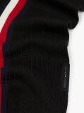 Black Global Stripe Wool Blend Scarf  Men