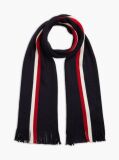 Blue Global Stripe Wool Blend Scarf  Men