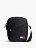 Black Essential Rubberised Logo Crossbody Reporter Bag  Men