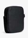 Black Essential Rubberised Logo Crossbody Reporter Bag  Men