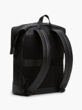 Black Corporate Flag Check Textured Backpack  Men