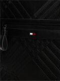 Black Corporate Flag Check Textured Backpack  Men