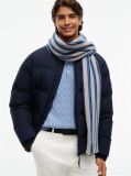 Grey Reversible Global Stripe Pure Wool Scarf  Men