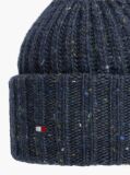 Blue Wool Blend Donegal Knit Beanie  Men