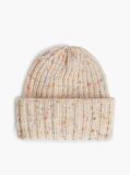 Beige Wool Blend Donegal Knit Beanie  Men