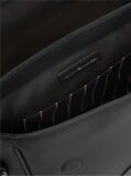 Black Global Stripe Strap Textured Messenger Bag  Men