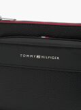 Black Metal Logo Textured Crossbody Bum Bag  Men