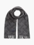 Black Repeat Flag Pure Wool Jacquard Scarf  Men