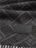 Black Repeat Flag Pure Wool Jacquard Scarf  Men