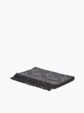 Black Repeat Flag Pure Wool Jacquard Scarf  Men