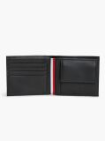 Black Corporate Leather Bifold Card And Coin Wallet  Men