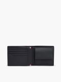 Blue TH Business Leather Bifold Card And Coin Wallet  Men