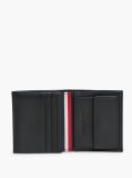 Black Corporate Pebble Grain Leather Trifold Wallet  Men