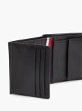Black Corporate Pebble Grain Leather Trifold Wallet  Men