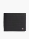 Black Perforated Leather Card And Coin Wallet  Men