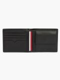 Black Perforated Leather Card And Coin Wallet  Men