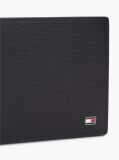 Black Perforated Leather Card And Coin Wallet  Men