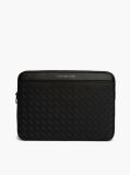 Black Modern Embossed Flag Laptop Sleeve  Men