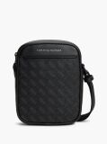 Black Modern Textured Flag Crossbody Reporter Bag  Men