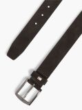 Brown Denton Square Buckle Suede Belt  Men