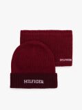 Red Kids' Hilfiger Monotype Beanie and Snood Set  Kids Unisex