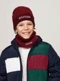 Red Kids' Hilfiger Monotype Beanie and Snood Set  Kids Unisex