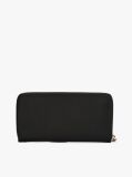 Black Large Textured Monogram Wallet  Women