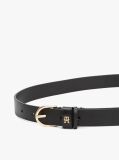 Μαύρο Essential TH Monogram Δερμάτινη Ζώνη  Γυναίκες