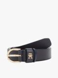 Μπλε Essential TH Monogram Δερμάτινη Ζώνη  Γυναίκες