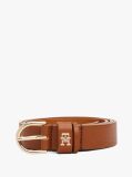 Καφέ Essential TH Monogram Δερμάτινη Ζώνη  Γυναίκες